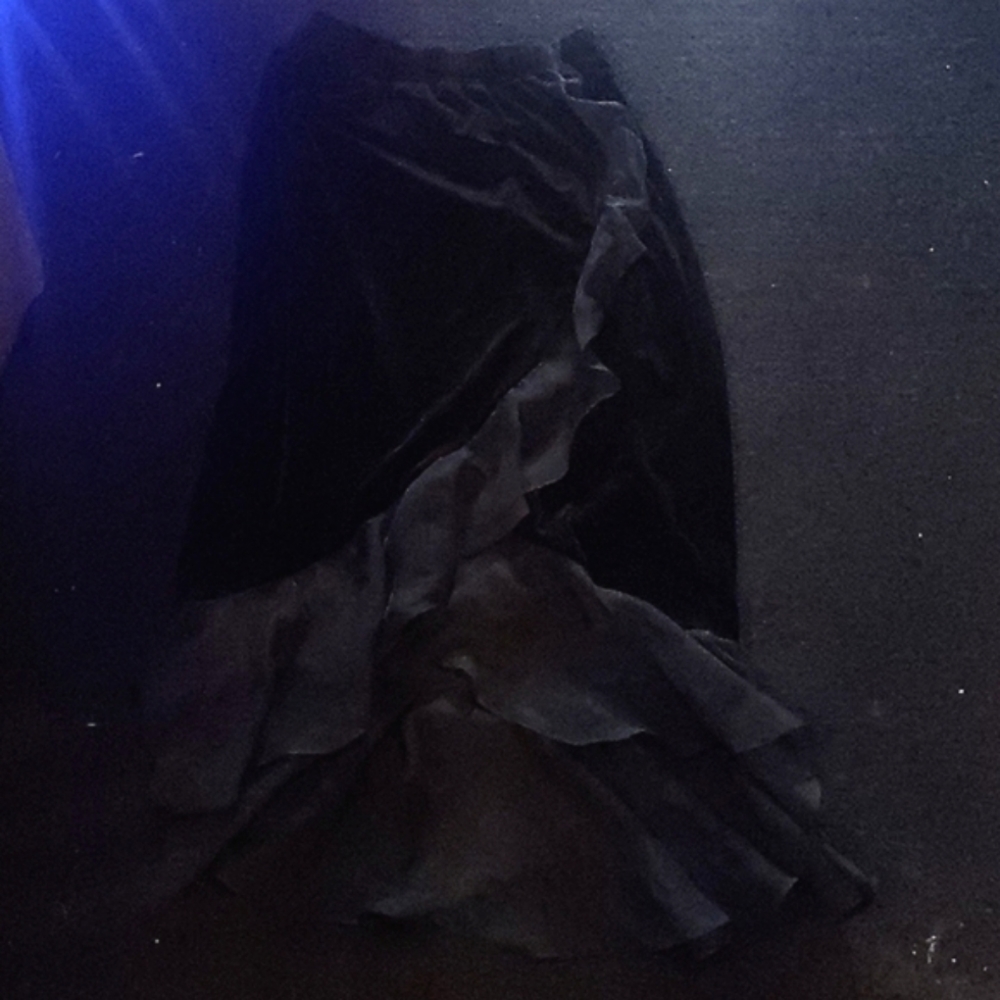 Velvet Mesh Ruffle Pencil Skirt Trad Goth